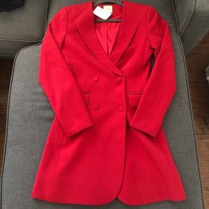 Wine Red Blazer Longline Red Blazer HandM